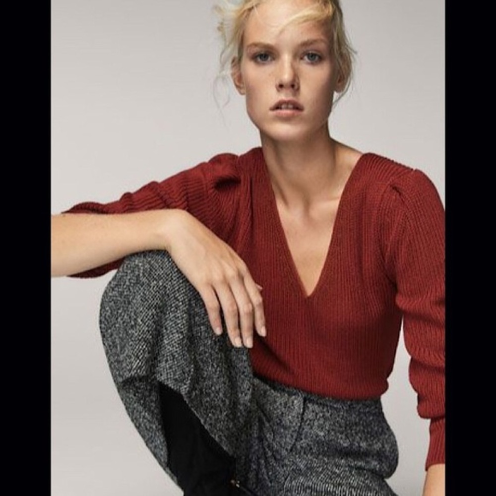 Massimo Dutti Puffy Sleeve Sweater XS